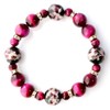 Gold Stone Luminous Firefly Glass Pink Bracelet, Okinawa, Souvenir, Power