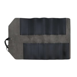 Wealrit Leather Travel Organizer Small Tool Storage Roll Holder Bag Vintage Cord Cable Organizer(Black)