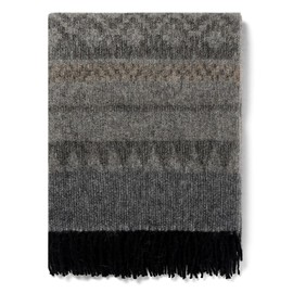 Alpaca Wool Blanket Throw Cherokee Design for Bed Couch Sofa Soft Warm Peruvian Alpaca Wool Blankets 72" x 60" (Gray/Black/Camel)