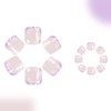 French Tip Press On Toenails Square Fake Toenails Flower With