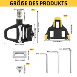 Klickpedale für Rennrad & MTB - Nylon-Kompositgehäuse mit Chromoly-Stahlachse - Kompatibel mit SPD SL System - Inkl. Cleats & Werkzeugset