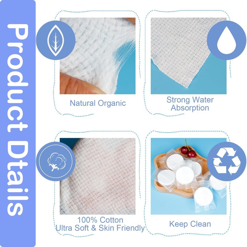 Pack of 100 Disposable Compressed Towels, Portable Mini Towels in
