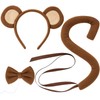 Tedercle 3 Pack Monkey Ears Headband Bow Tie and Tail