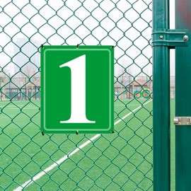 i-CowFun Premium Metal Numbered Sign Outdoor Green, Reflective 12" x 10" Large Aluminum Number Signs for Parking Space, Tennis Court, Field, Warehouse, Aisle, Building, Dock, High Visibility, Weather-resistant, No Fade
