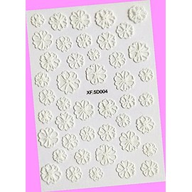 French Embossed Flowers Rose Periwinkle Mallow Cameo 3D Nail Art Sticker 5d004 for Nails Design Nail Art Stickers Decals Supplies Manicure Tips Sticker Colorful for Nail Decorations