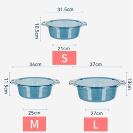 Multi-Purpose Clear Plastic Wash Tub, Dishpan Basin for Foot Soaking, Laundry, Storage (B, L)