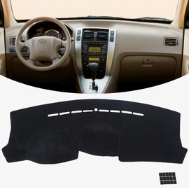 KEYOOG Dashboard Cover Dash Mat Fit for Hy-undai Tucson 2009-2005 (for Left Hand Drive),Car Dash Board Mat Anti-Glare Carpet,Non-Slip Pad Sunshield Protector (Black)