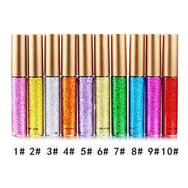 Merlin Scientific® HANDAIYAN Liquid Eyeliner, 10 Colors Glitter Diamond Eye Eyeliner Liquid Shining Metallic Gel