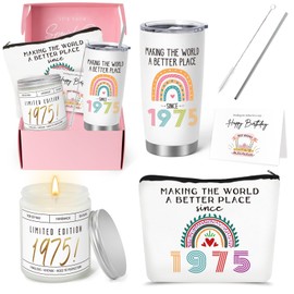 50th Birthday Gifts for Her, 50th Birhtday Gifts for Women, Women 50 Gifts, 50th Gift Baskets, Unique Funny 50th Birthday Ideas, 50 Years Old Gifts for Sister Friend Mom Wife Coworker Born in 1975