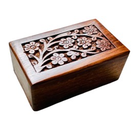 SMIURNS Pet Ashes Box - Wooden Pet urn - Cremation urn Box - Small wooden urn - Pet Burial box for cat ashes - dog urn - Wood Urn for Human Ashes