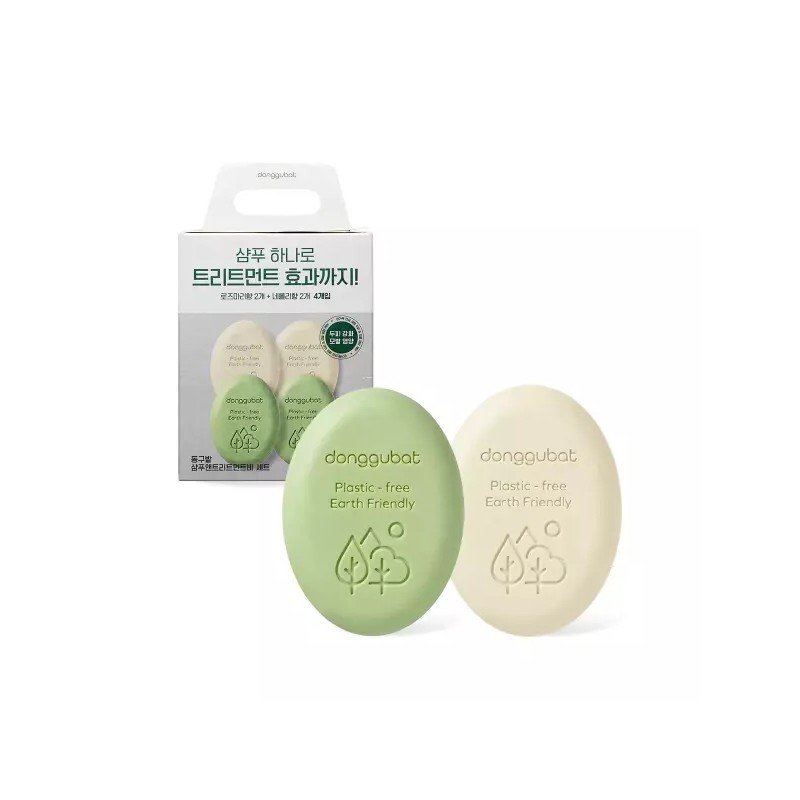 Donggubbat 동구밭 샴푸 and 트리트먼트 바 100g x 4개 고체삼푸바