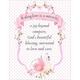 Greeting Card A Daughter Is A Miracle - God's Beautiful Blessing - Religious Congratulations Birth of Baby Girl Pregnancy Shower