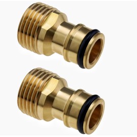 XPendHoze 2 Pcs Brass Garden Hose Tap Connector,1/2 inch Brass Male Threaded Tap Connector for Hose Pipe,Copper 1/2" Hose Connector Male Watering Fittings for Threaded Faucet Adapter Quick Connector