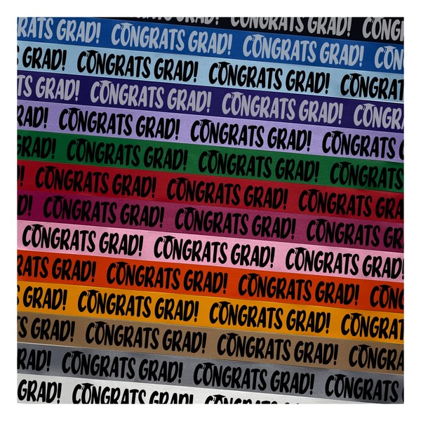 Congrats Grad Graduate Graduation Satin Ribbon for Bows Gift Wrapping