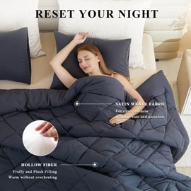 MIOTO 132x120 Alaskan King Comforter, Extra Large King Size Comforter Oversized, All Season Soft Lightweight Quilt Down Alternative Duvet Insert with 8 Corner Tabs(120x132, Grey)