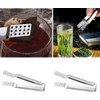 Silver 4Pcs Tea Bag Strainer Clip and Fruit Tongs -