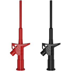 Set of 2 Measuring Clamps, Test Probes for Multimeter, Multimeter Cable Test Probe, CAT III 1000V 10A Insulated Quick Test Hook Clip, Grab Clamp, Crocodile Clips, Multimeter with 4 mm Banana Socket