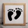 MAGJUCHE Footprint Stencil 6 Inches, Reusable Baby Feet Stencil for