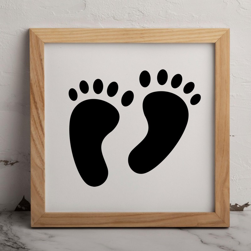 MAGJUCHE Footprint Stencil 6 Inches, Reusable Baby Feet Stencil for