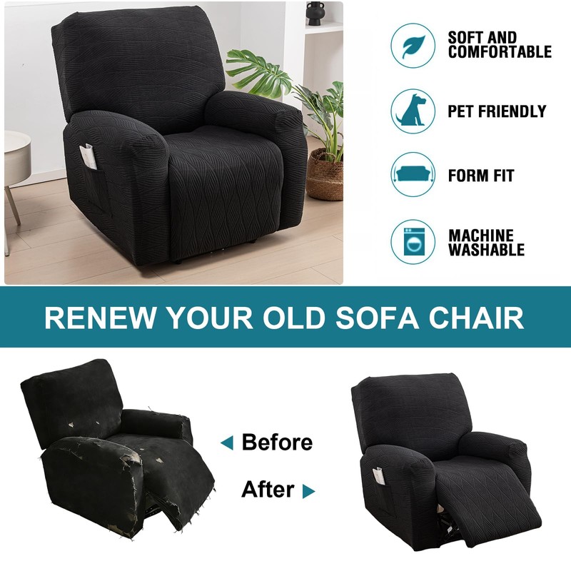 Recliner Chair Covers 4-Piece Lazy Boy Recliner Slipcovers, T20