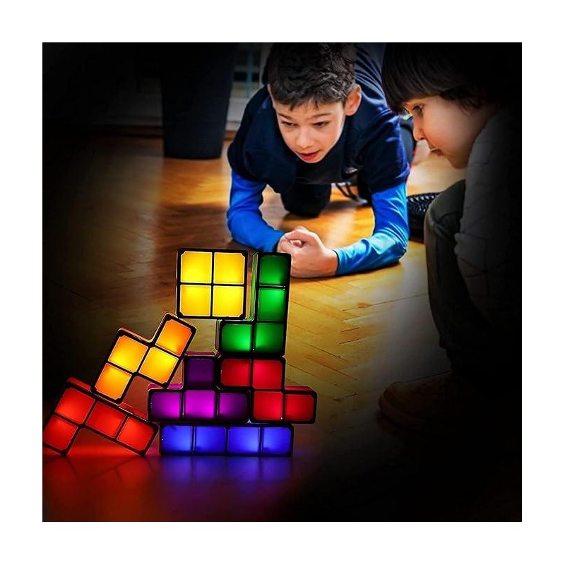 Tetris Puzzle LED Table Lamp Retro Style Jigsaw Stackable Lamp,