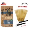 Zig-Zag® Unbleached Paper Cones 98mm Size 50 Pack & Free