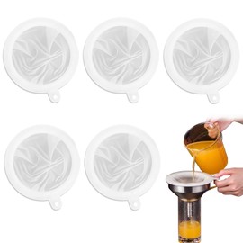 Fine Strainer, Pack of 5 Fine Strainer with Handle, Ultra Fine Funnel Filter, 100/200/300/400/450 Mesh Hair Sieve, Household Strainer, Hand Strainer, Kitchen Strainer for Juice, Coffee, Soup, Kitchen