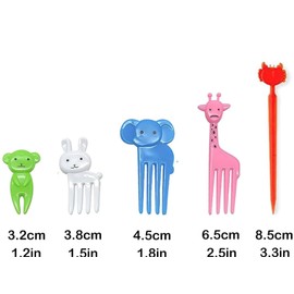 Food Picks, 76 pcs Animal Fruit Fork,Cute Cartoon Animal Fruit Food Toothpicks,Reusable Fruit Toothpicks for Food and Drinks During Party Decoration