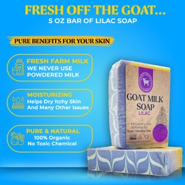 Honey Sweetie Acres Fresh Off The Goat All Natural Moisturizing 5 Oz Bar Of Handmade Lilac Goat Milk Soap
