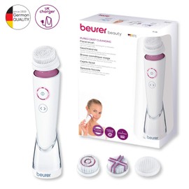 Beurer FC95 Tiefenreinigungsbürste | Wiederaufladbare Reinigungsbürste für 6-fache Tiefenreinigung | 4 Bürstenaufsätze | 2 Dreheinstellungen | 3 Geschwindigkeitsstufen | Inklusive Ladestation