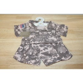 Build-A-Bear Workshop Build A Bear Workshop Clothes, Khaki Digital Camo Uniform with USA Flag and Tag