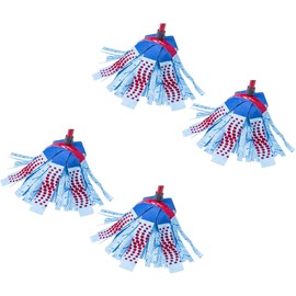 4 x Vileda Supermocio 3 Action Microfibre Mop Head Replacement Refill Blue