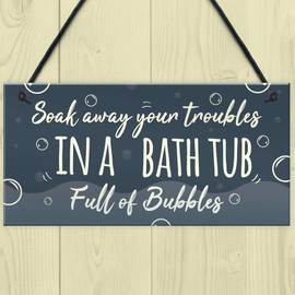 RED OCEAN Bath Tub Bathroom Decor Toilet Door Sign Nautical Wall Sign Chic Home Plaque Friendship Gift