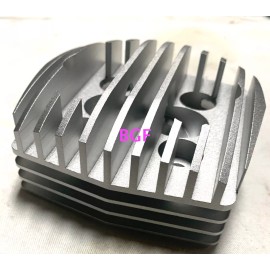 BGF 80cc DUAL SPARK RACING CNC Alloy Cylinder Head for 2-stroke motor bike - Silver Dual CNC Head