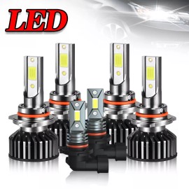SHENKENUO For Jeep Grand Cherokee 1999-2004 6x LED Headlight Bulbs Hi/Low Beam Fog Lights