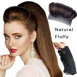 Light Brown Invisible Fluffy Hair Pad, Bump Up Comb Clip Bun Hair, False Hair Clip Fluffy Princess Styling Hair Pad Hairpin for Girls Women Thinning Hair Accessories