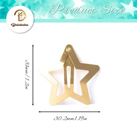Dalababa Star Hair Clips, 30 Pcs Metal Gold Y2K Accessories, 1.2 Inch Hollow Star Snap Hair Clips Vintage Punk for Women Girls (Gold)