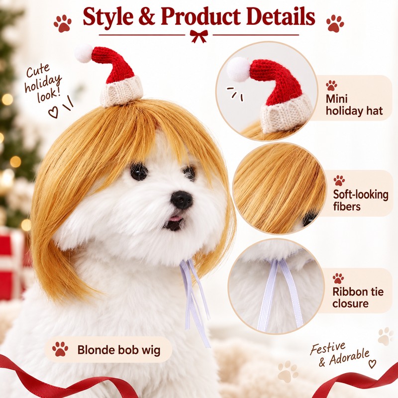 Pet Wig for Cats & Dogs – DIY-Trimmable Curly or