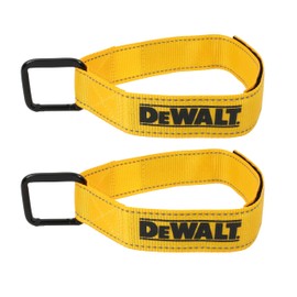 DEWALT DXBC90060 Black/Yellow 1.25” x 12” Light Duty Carabiner Utility Straps, 2 Pack