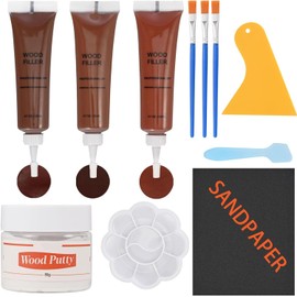 Wood Furniture Repair Kit,Vinyl Floor Repair Kit -3 Color Laminat Wood Fillers Restore Scratch, Cracks, Stains, Hole, Restofinisher Wooden Door, Floor, Table, Cabinet-Restore Any Woods,Brown Walnut