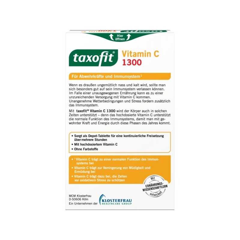 탁소피트 taxofit 비타민C 1300 태블릿(30개입) 56.9g Taxofit Vitamin C 1300