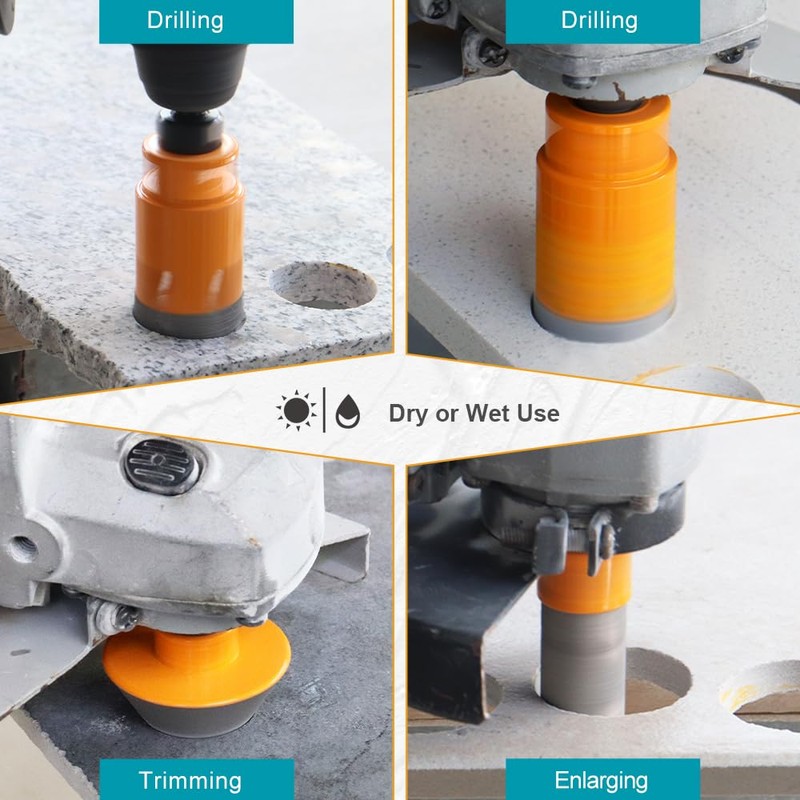 EXFEIN Tile Hole Saw Kit 8pcs - Diamond Core Drill
