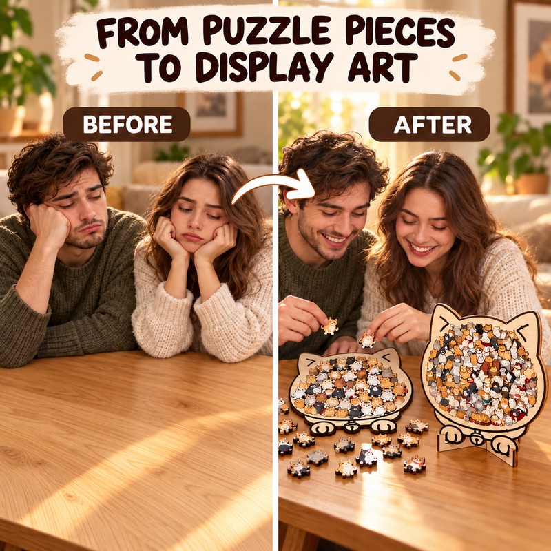 Animal Shape Wooden Jigsaw Puzzle with Stand – Creative Puzzle