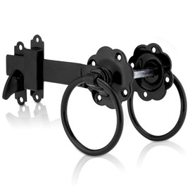 XFORT® Black Ring Gate Latch, Garden Gate Latch, Door Catch, Gate Latches, Gate Latch, Door Latch, Gate Lock, Door Latches, Garden Gate Latches and Catches, Shed Door Latch, Shed Latch, Gate Fixings.