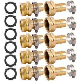 5 Set Garden Hose Repair Connector Kit with Clamps, Fit for 3/4" or 5/8" Garden Hose Fitting, Male and Female Hose Adapter, Water Hose Repair Kit