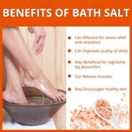 Natural Solution Himalayan Pink Bath Salt, Enrich with Blood Orange Extracts, Exfoliating and Muscle Relaxing, Foot Soak - 21.2 Oz
