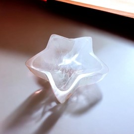 Pro Home Crystal Selenite Star Bowl 10cm Meditation Healing Metaphysical Spiritual Energy Dish Plate Charge Crystals Gemstones Home Decoration Gift