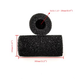 IAFVKAI 6X Pre-Filter Sponge for Aquarium Shrimp Fry Fish Tank Filter Pump Prefilter Sponge Replacement Foam Cover 3.2 X 1.6 Inch with 0.8" Hole Diameter