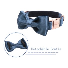 ARING PET Bowtie Dog Collar-Velvet Dog Collars with Removable Bowtie, Cute & Comfortable Dog Collar.