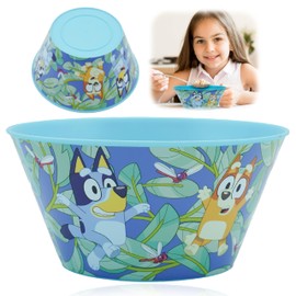 SRV Hub Bluey Reusable Plastic Snack Bowl, 700ml BPA Free Kids Travel Bowl Lightweight Stackable, Hand Wash Only Self Feeding Rice for Kids 4+ Year
